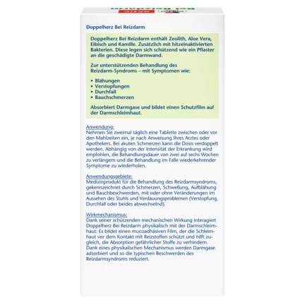 Abbildung der Produktverpackung Doppelherz aktiv Bei Reizdarm Rückansicht